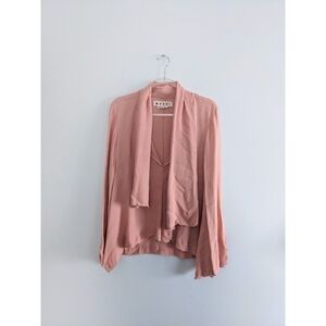 Marni Blush Tie Neck Blouse Top
